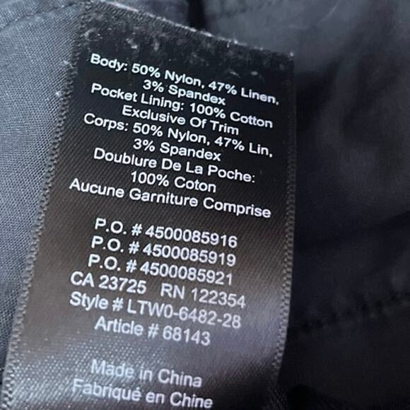 Aritzia Babaton Black Linen Drawstring Pull On Straight Ankle Trouser Pants XXS - Picture 5 of 5